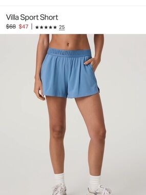 Vuori Women’s Villa Sport Shorts, Size L, Light French Blue